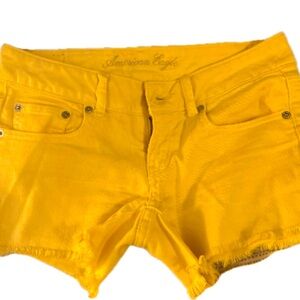 Yellow American Eagle denim cutoff shorts size small